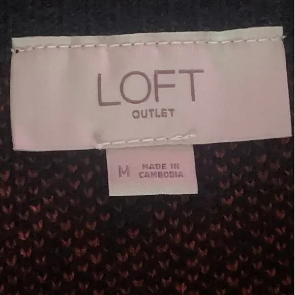 Loft Black with Brown Polka Dots Stretch Knit Skirt Size Medium - Picture 6 of 9